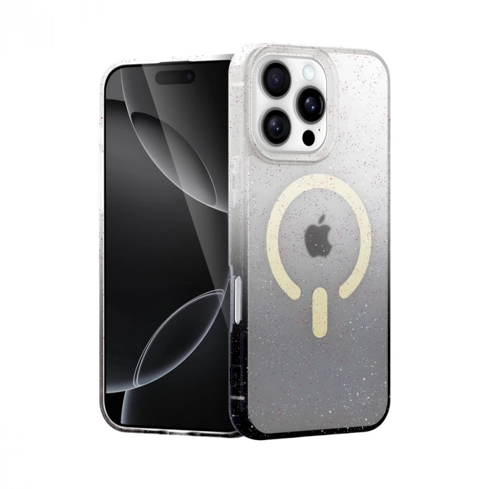 Apple İphone 16 Pro Pummel Shiny Magsafe Kapak - Siyah