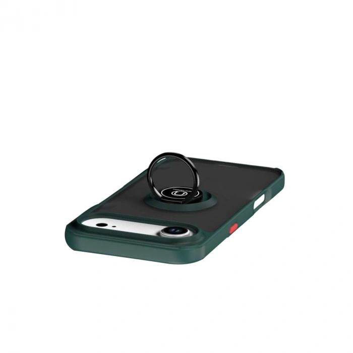 Apple İphone 17 Air Montreal Yüzüklü Silikon Kapak - Yeşil