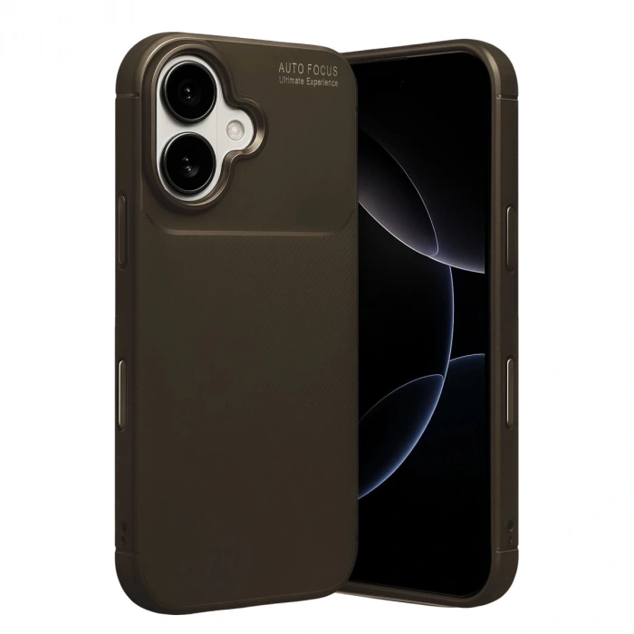 Apple İphone 17 Auto Focus Karbon Kapak - Kahverengi