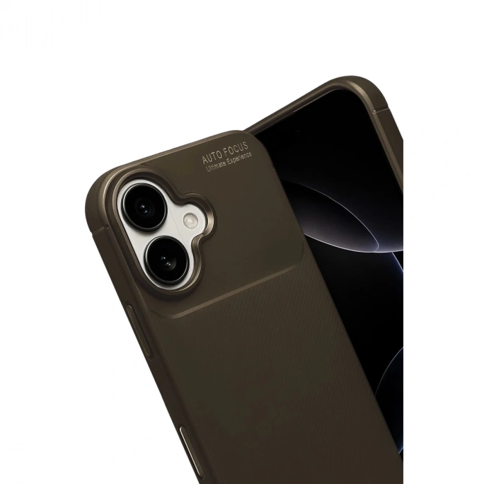 Apple İphone 17 Auto Focus Karbon Kapak - Kahverengi