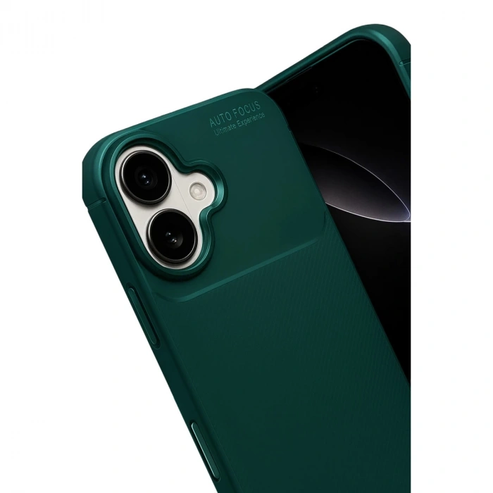 Apple İphone 17 Auto Focus Karbon Kapak - Koyu Yeşil