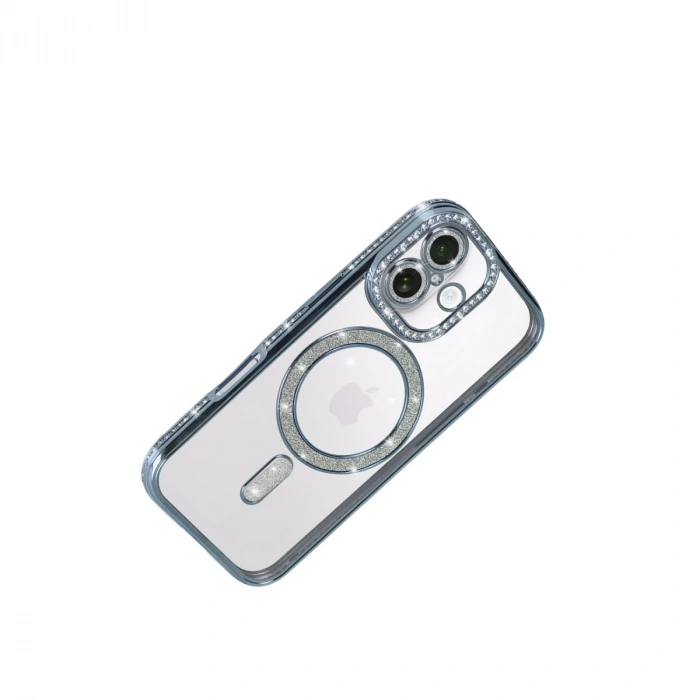 Apple İphone 17 Joke Simli Magneticsafe Kılıf - Mavi