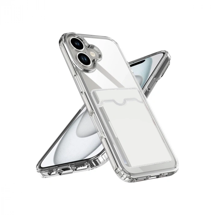 Apple İphone 17 Kart Şeffaf Silikon - Şeffaf