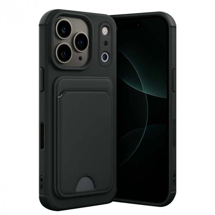 Apple İphone 17 Pro Kelvin Kartvizitli Silikon - Siyah