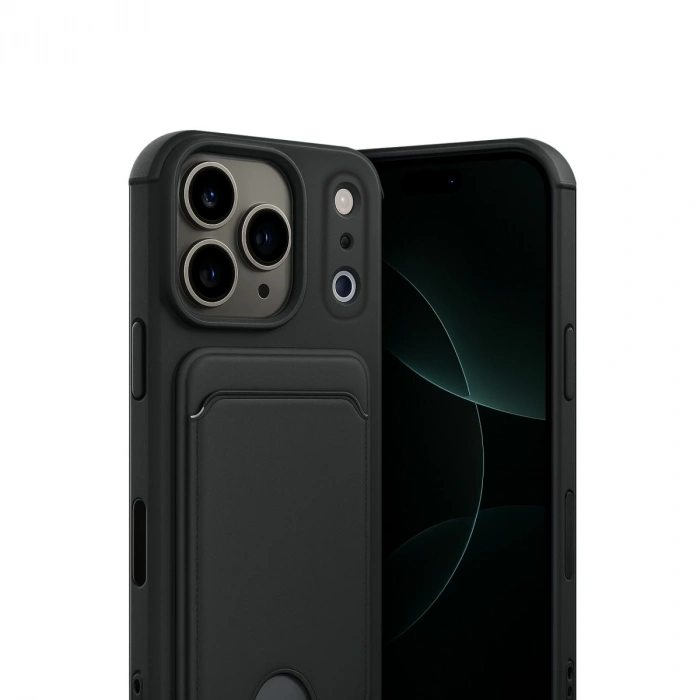 Apple İphone 17 Pro Kelvin Kartvizitli Silikon - Siyah