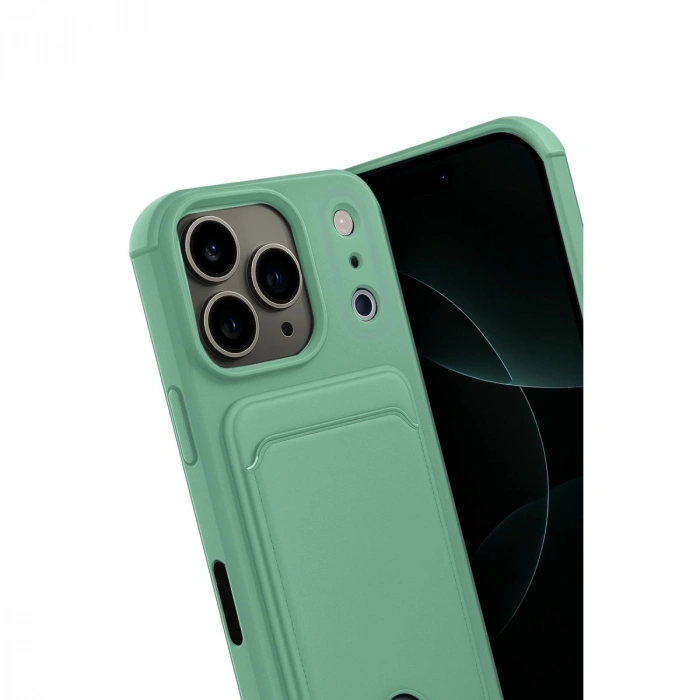 Apple İphone 17 Pro Max Kelvin Kartvizitli Silikon - Açık Yeşil