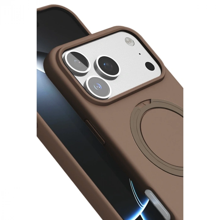 Apple İphone 17 Pro Regal Magsafe Standlı Kapak - Çöl Titanyum