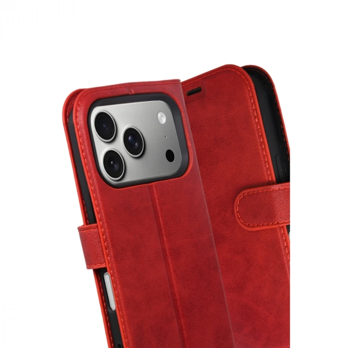 Apple İphone 17 Pro Trend S Plus Kapaklı Kılıf - Kırmızı