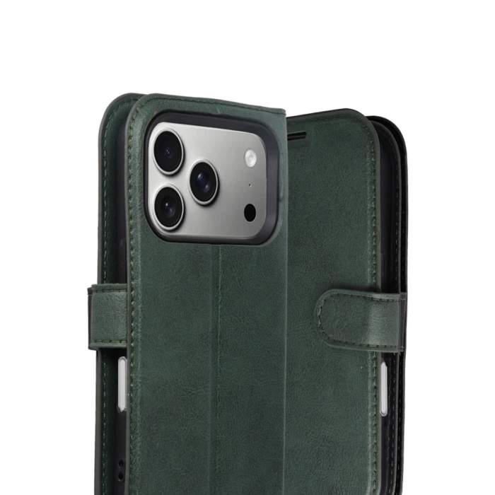 Apple İphone 17 Pro Trend S Plus Kapaklı Kılıf - Yeşil