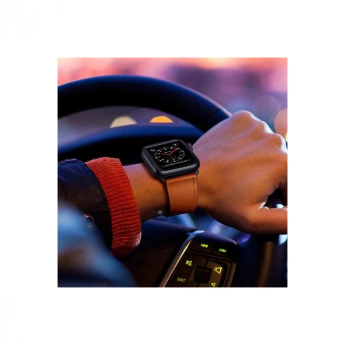 Apple Watch 38mm Kr415 Luaz Deri Kordon - Siyah