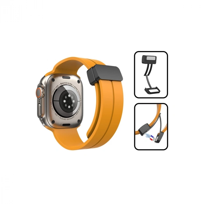 Apple Watch 42mm Kr412 Elegance Stylısh Kordon - Derin Mor