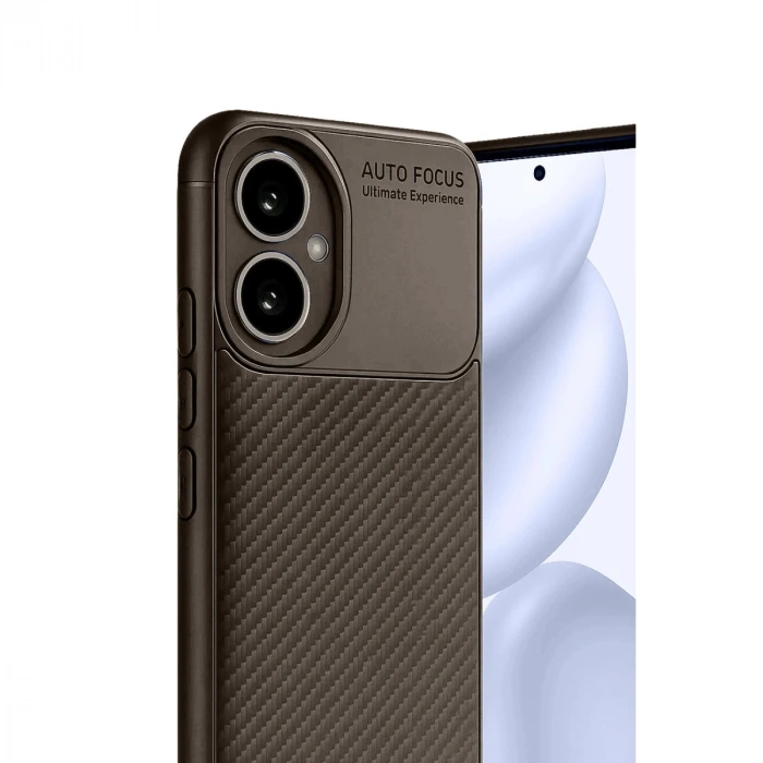 Honor 400 Kılıf Auto Focus Karbon Kapak - Kahverengi