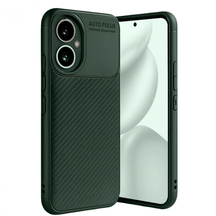 Honor 400 Kılıf Auto Focus Karbon Kapak - Koyu Yeşil