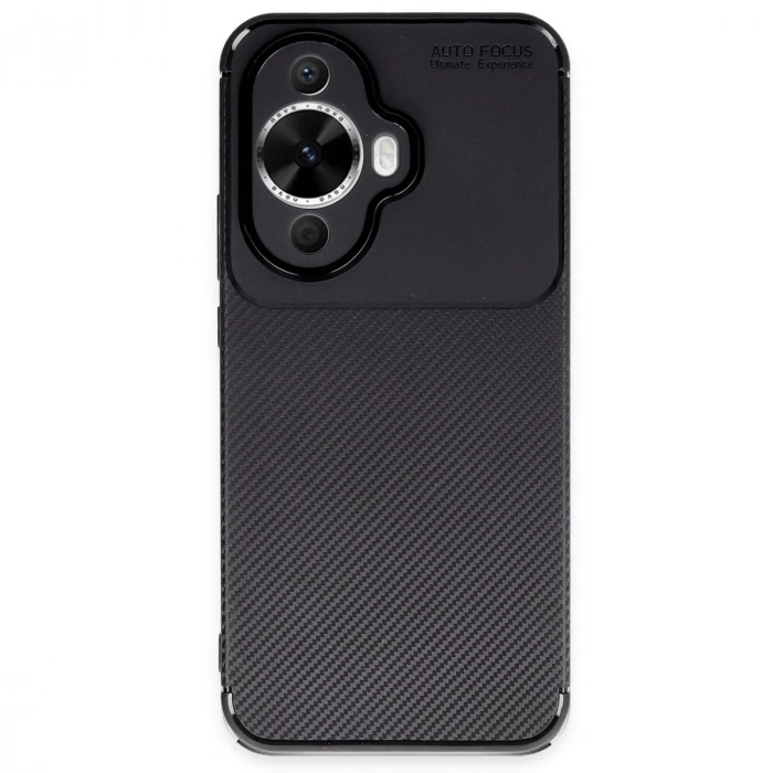 Huawei Nova 12s Kılıf Auto Focus Karbon Kapak - Siyah