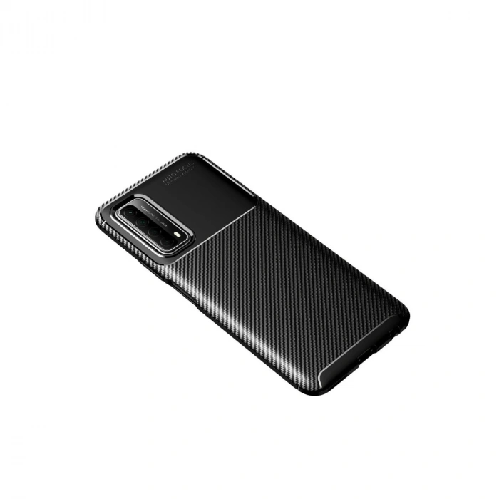 Huawei P Smart 2021 Kılıf Auto Focus Karbon Kapak - Siyah