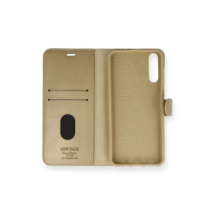 Huawei P Smart S Kılıf Trend S Plus Kapaklı Kılıf - Gold