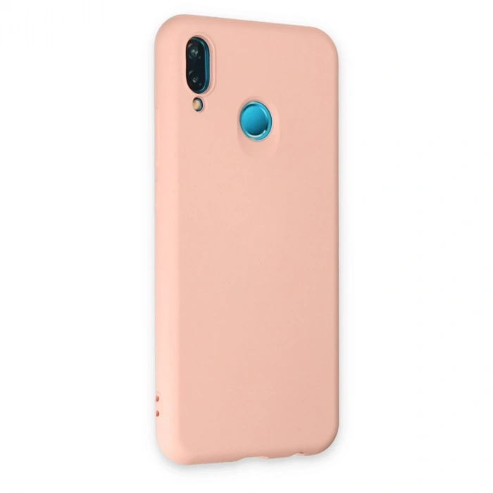 Huawei P20 Lite Kılıf Nano İçi Kadife Silikon - Pudra