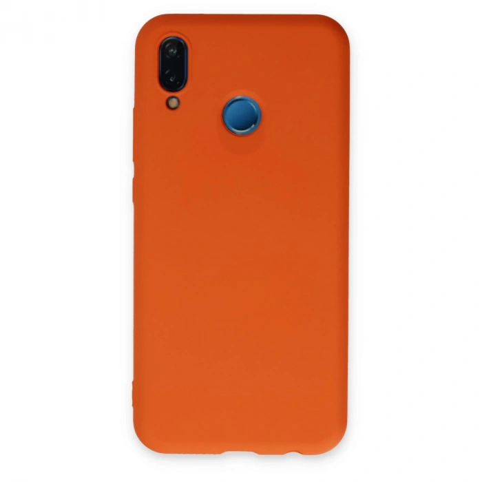 Huawei P20 Lite Kılıf Nano İçi Kadife Silikon - Turuncu
