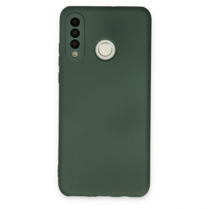 Huawei P30 Lite Kılıf Nano İçi Kadife Silikon - Koyu Yeşil