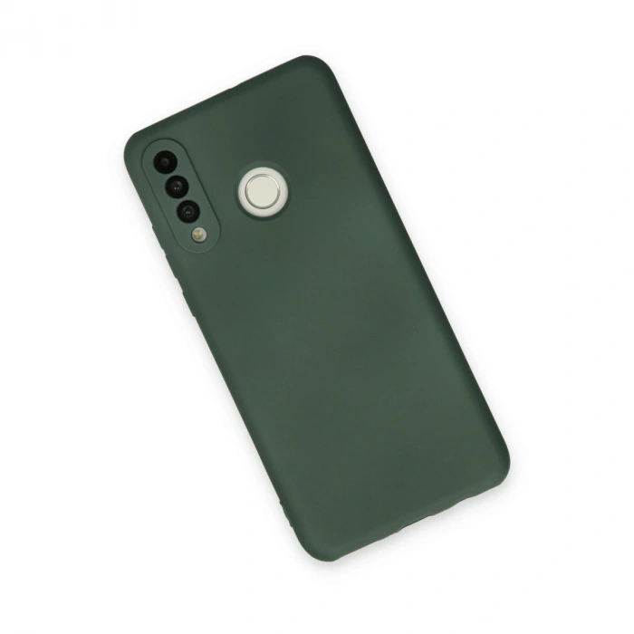 Huawei P30 Lite Kılıf Nano İçi Kadife Silikon - Koyu Yeşil