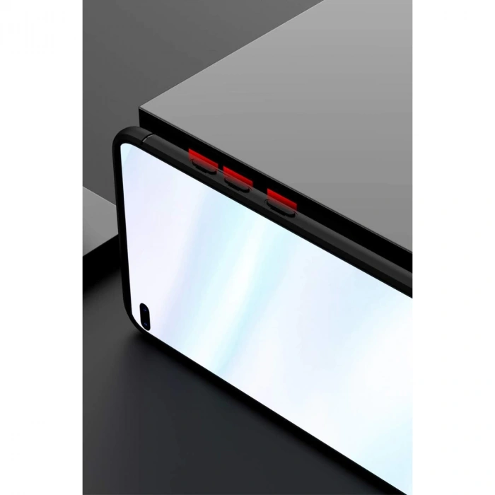 Huawei P40 Kılıf Range Yüzüklü Silikon - Siyah-mavi