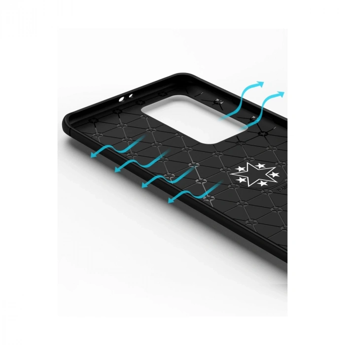 Huawei P40 Pro Kılıf Range Yüzüklü Silikon - Siyah-mavi