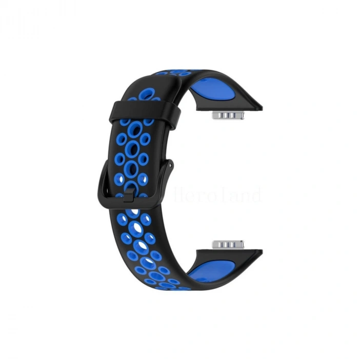 Huawei Watch Fit 2 Spor Delikli Kordon - Siyah-mavi