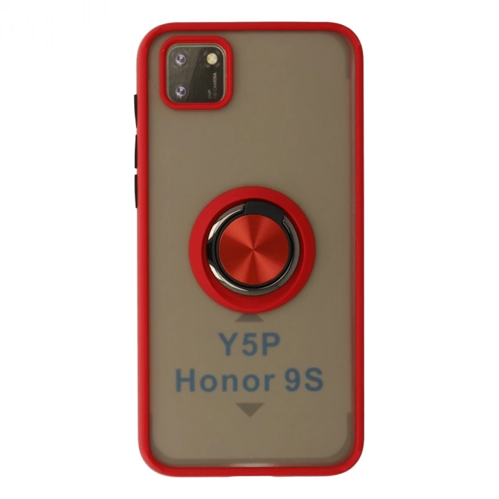 Huawei Y5p Kılıf Montreal Yüzüklü Silikon Kapak - Kırmızı