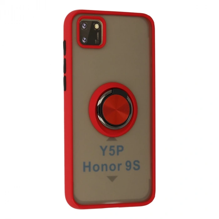 Huawei Y5p Kılıf Montreal Yüzüklü Silikon Kapak - Kırmızı