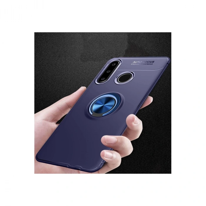 Huawei Y6p Kılıf Range Yüzüklü Silikon - Mavi