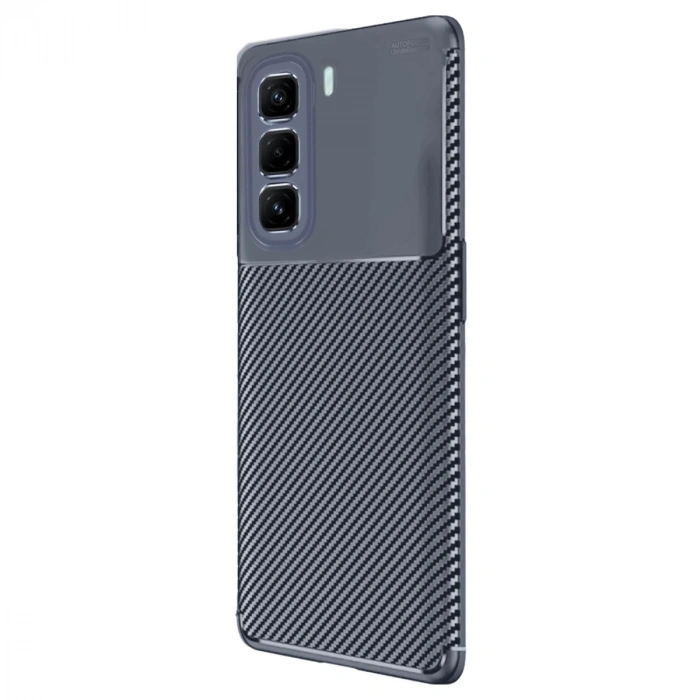 İnfinix Hot 50 4g Kılıf Auto Focus Karbon Kapak - Lacivert