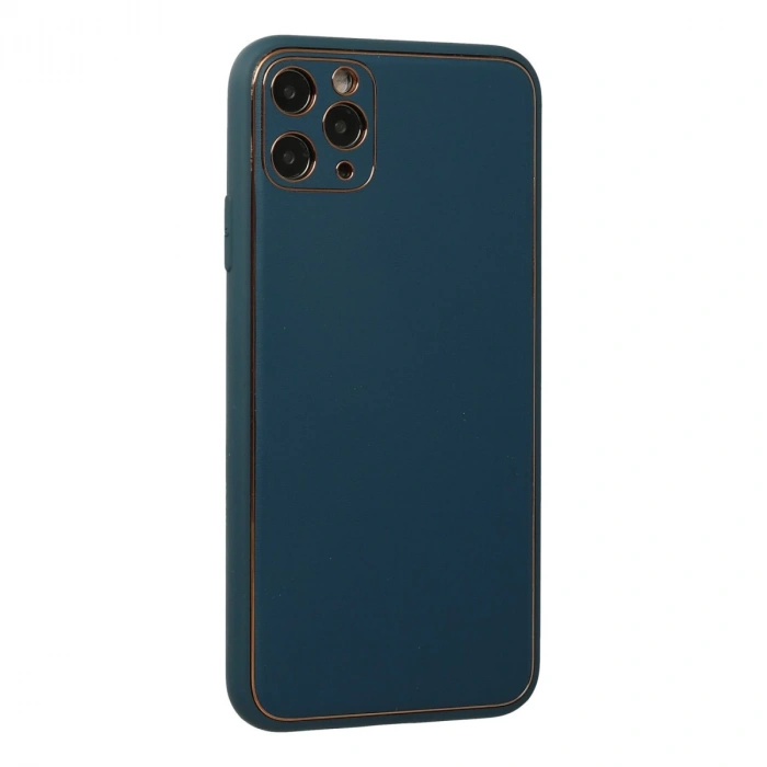 İphone 11 Pro Kılıf Coco Deri Silikon Kapak - Mavi