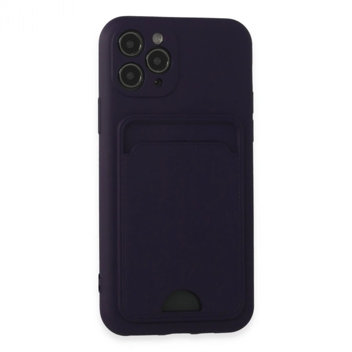 İphone 11 Pro Kılıf Kelvin Kartvizitli Silikon - Derin Mor