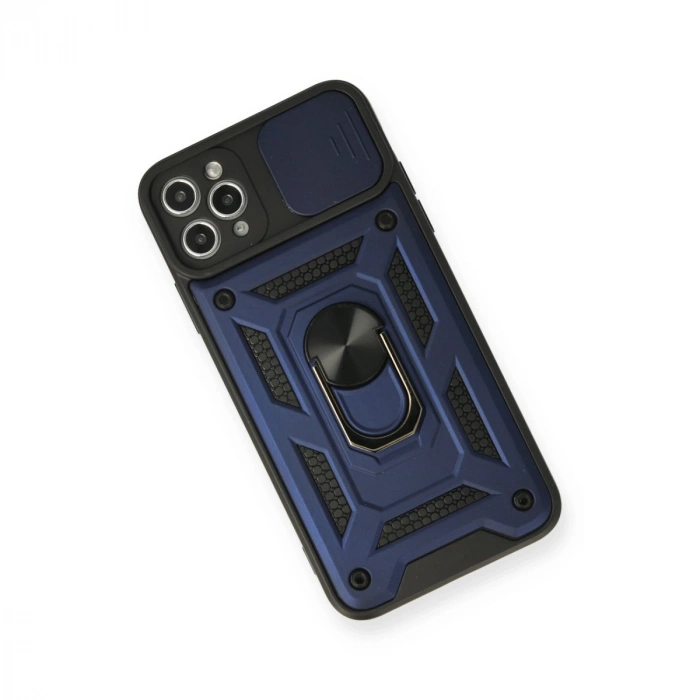 İphone 11 Pro Kılıf Pars Lens Yüzüklü Silikon - Lacivert