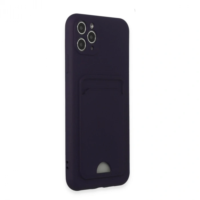 İphone 11 Pro Max Kılıf Kelvin Kartvizitli Silikon - Derin Mor