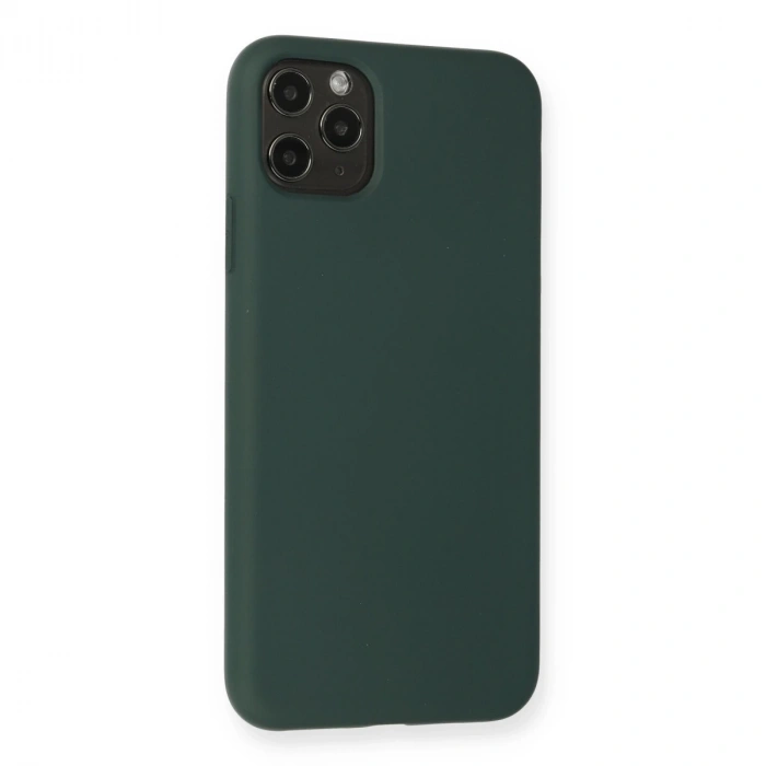 İphone 11 Pro Max Kılıf Nano İçi Kadife Silikon - Koyu Yeşil