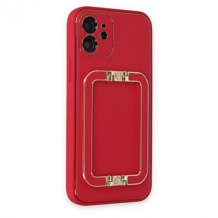 İphone 12 Kılıf Coco Elit Kapak - Kırmızı