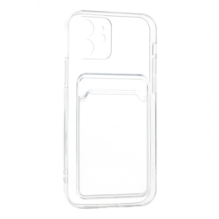 İphone 12 Kılıf Kart Şeffaf Silikon - Şeffaf