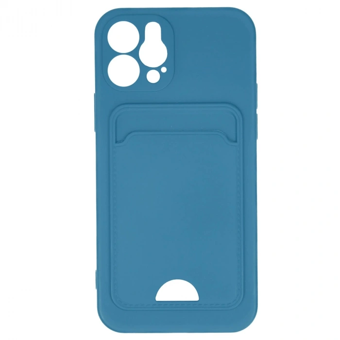 İphone 12 Kılıf Kelvin Kartvizitli Silikon - Mavi