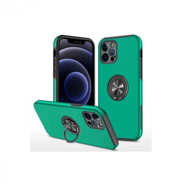 İphone 12 Pro Kılıf Elit Yüzüklü Kapak - Yeşil