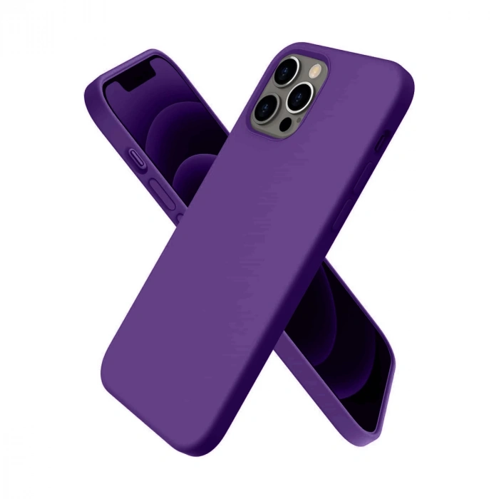 İphone 12 Pro Kılıf First Silikon - Mürdüm