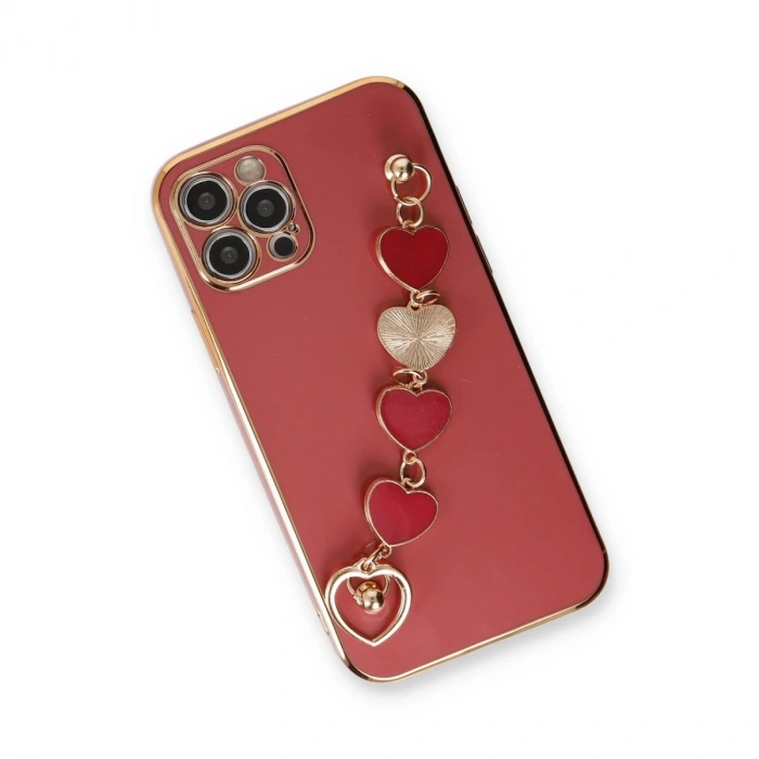 İphone 12 Pro Max Kılıf Esila Silikon - Kırmızı