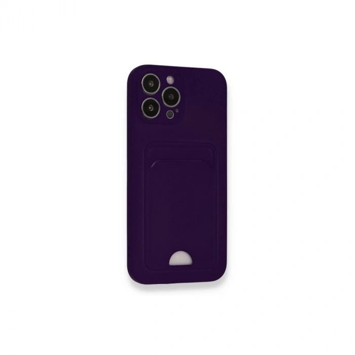 İphone 12 Pro Max Kılıf Kelvin Kartvizitli Silikon - Derin Mor