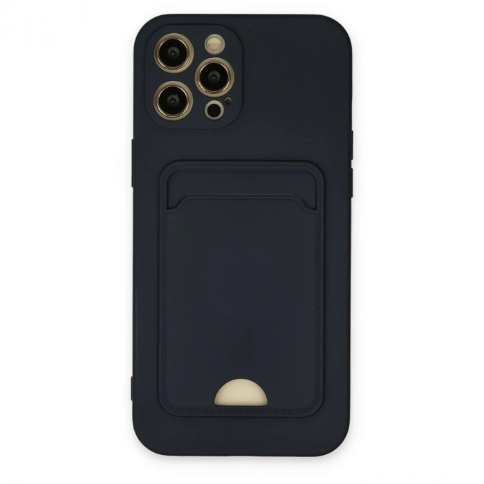 İphone 12 Pro Max Kılıf Kelvin Kartvizitli Silikon - Lacivert