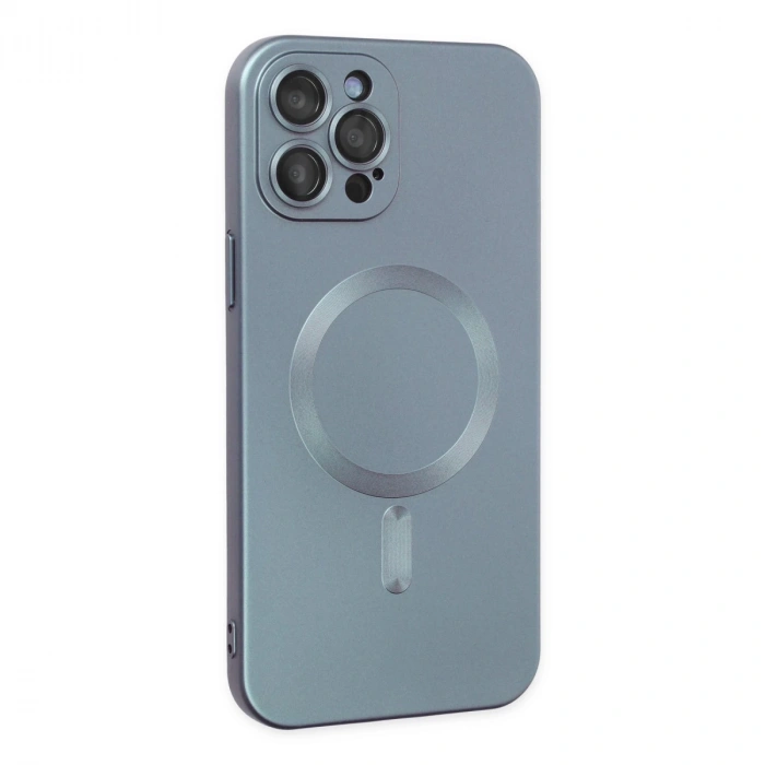 İphone 12 Pro Max Kılıf Moshi Lens Magneticsafe Silikon - Sierra Blue