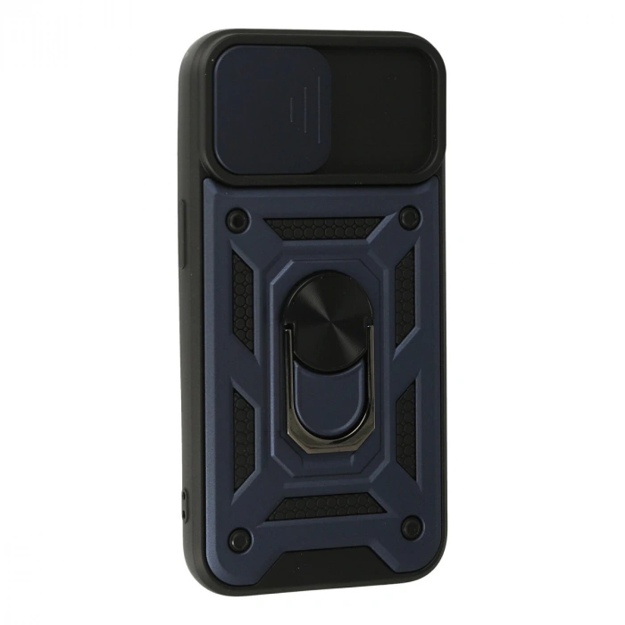 İphone 13 Kılıf Pars Lens Yüzüklü Silikon - Lacivert