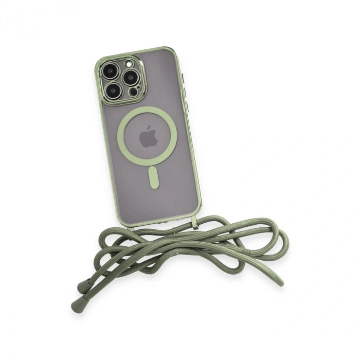 İphone 13 Pro Kılıf Divo Lazer Askılı Magsafe Kapak - Koyu Yeşil