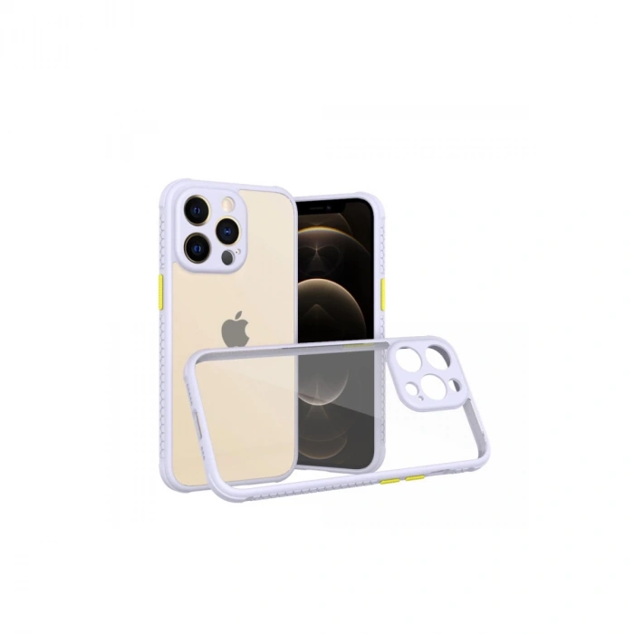 İphone 13 Pro Kılıf Miami Şeffaf Silikon - Lila