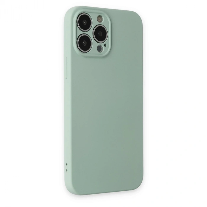 İphone 13 Pro Kılıf Nano İçi Kadife Silikon - Su Yeşili