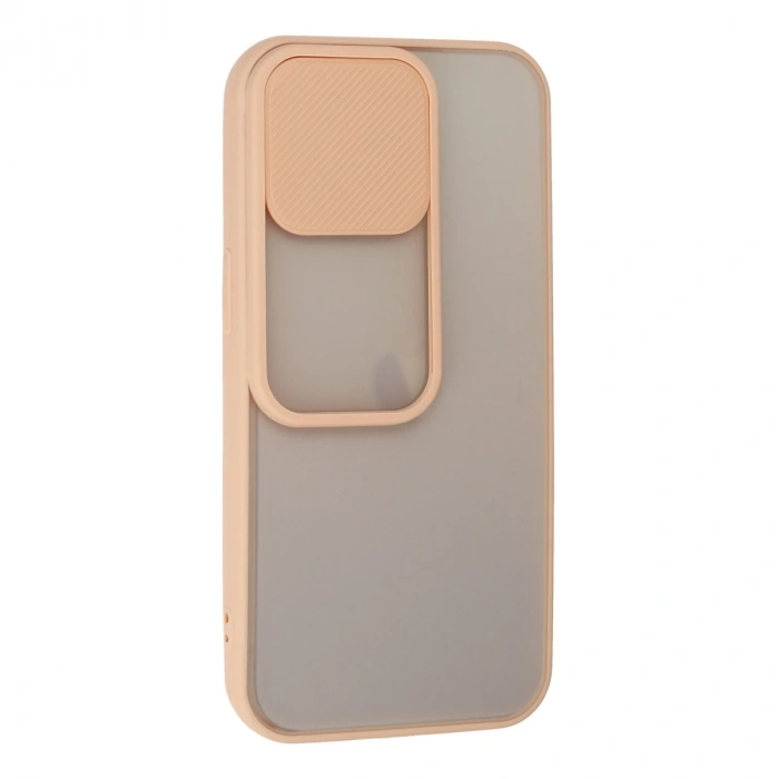 İphone 13 Pro Kılıf Palm Buzlu Kamera Sürgülü Silikon - Pembe